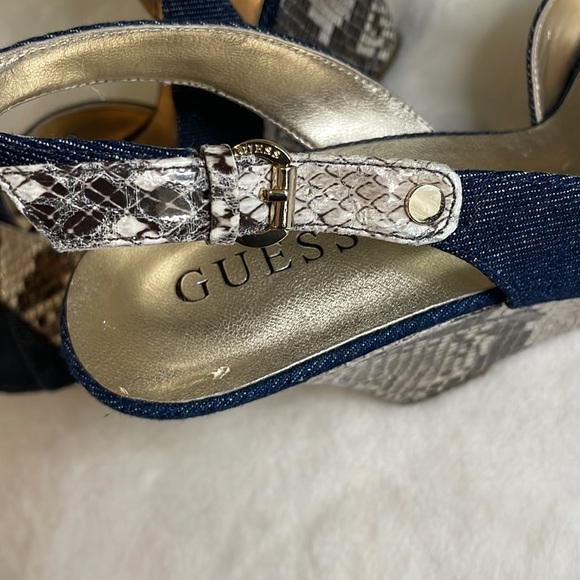 Guess Denim and Animal Print Wedges Size 9.5 - Picture 9 of 9